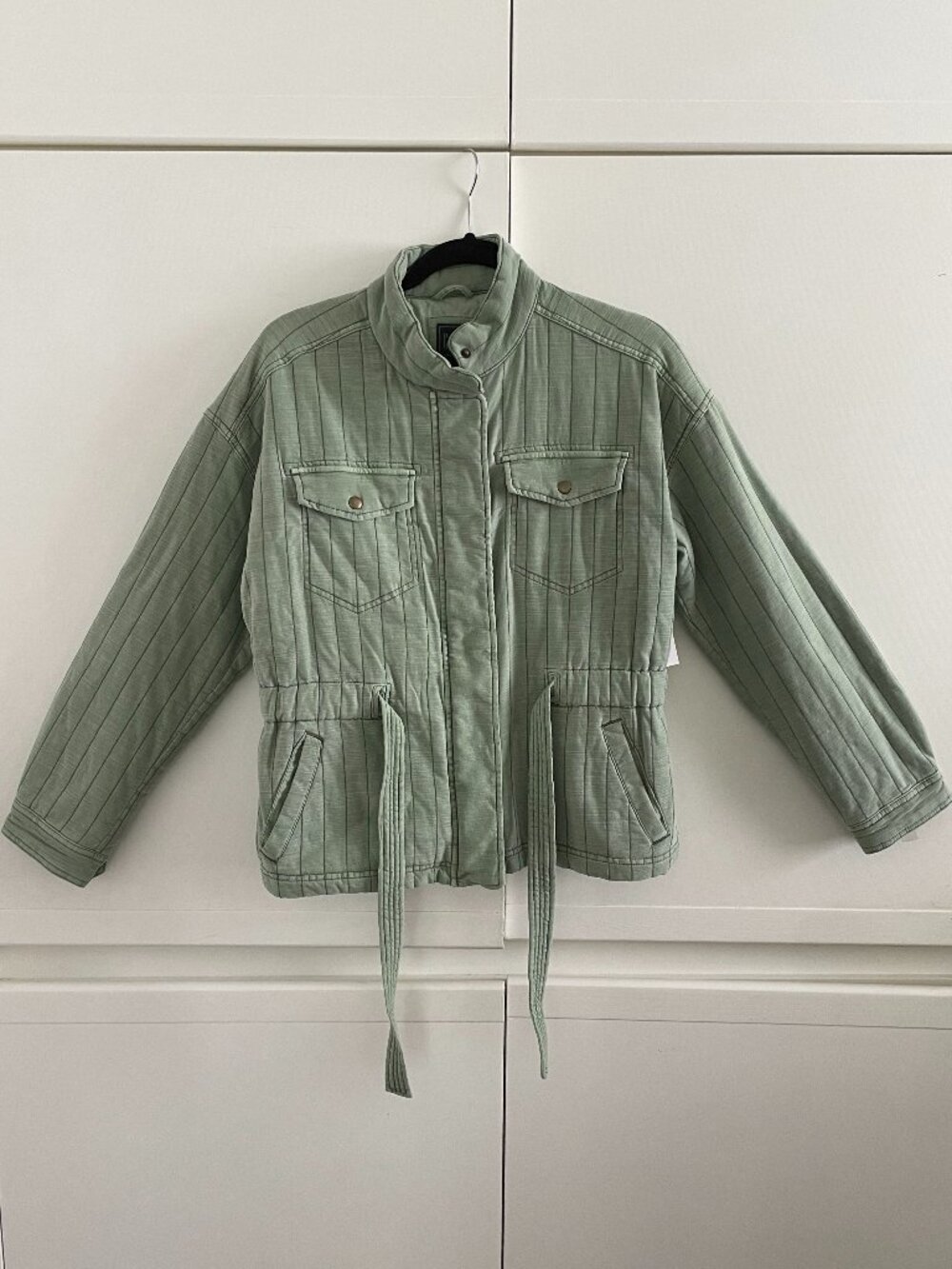 GAP Sage Green Utility Jacket Cotton Lyocell Belted Women's Small